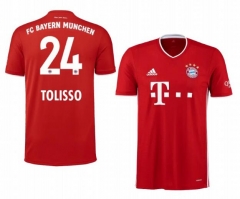 Corentin Tolisso 24 Bayern Munich 20-21 Home Soccer Jersey Shirt