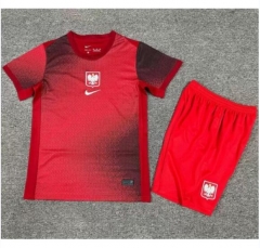 Children 2024 Euro Cup Poland Away Soccer Uniforms