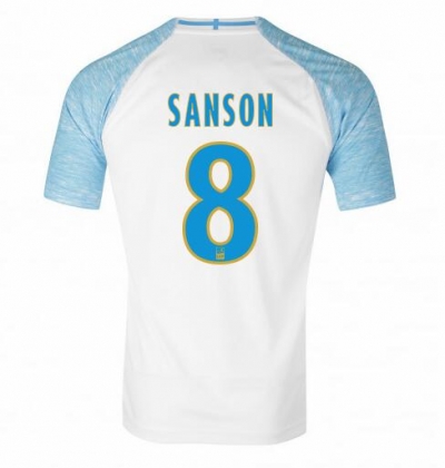 18-19 Olympique de Marseille SANSON 8 Home Soccer Jersey Shirt