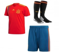 Spain 2018 World Cup Home Whole Soccer Kits (Shirt+Shorts+Socks)