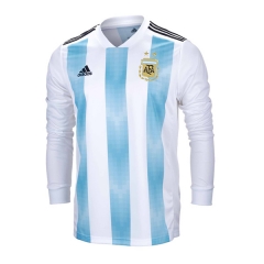 Argentina 2018 World Cup Home Long Sleeve Soccer Jersey Shirt
