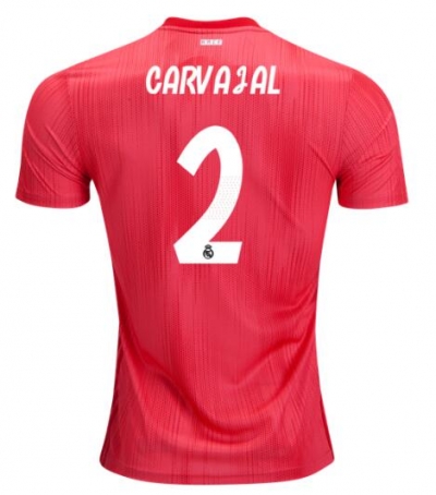 18-19 Carvajal Real Madrid Third Red Soccer Jersey Shirt