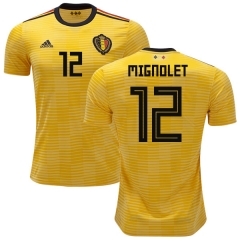Belgium 2018 World Cup Away SIMON MIGNOLET 12 Soccer Jersey Shirt