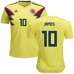 Colombia 2018 World Cup JAMES RODRIGUEZ 10 Home Soccer Jersey Shirt