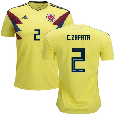 Colombia 2018 World Cup CRISTIAN ZAPATA 2 Home Soccer Jersey Shirt