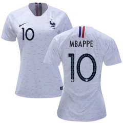 Women France 2018 World Cup KYLIAN MBAPPE 10 Away Soccer Jersey Shirt