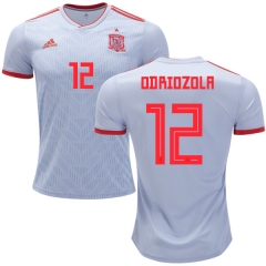 Spain 2018 World Cup ALVARO ODRIOZOLA 12 Away Soccer Jersey Shirt