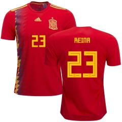 Spain 2018 World Cup PEPE REINA 23 Home Soccer Jersey Shirt