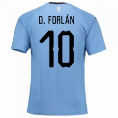 Uruguay 2018 World Cup Home Diego Forlán Soccer Jersey Shirt