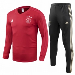 18-19 Ajax Red O'Neck Training Suit (Shirt+Trouser)