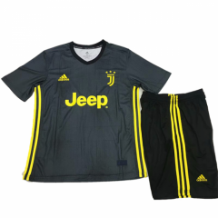 18-19 Juventus Third Children Soccer Jersey Kit Shirt + Shorts