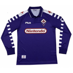 Long Sleeve Retro 98-99 Fiorentina Home Soccer Jersey Shirt