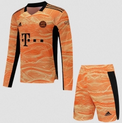 Long Sleeve 21-22 Bayern Munich Orange Goalkeeper Soccer Kits