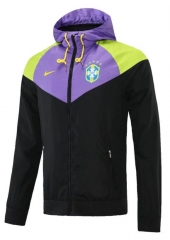 2021 Brazil Black Purple Windbreaker Jacket