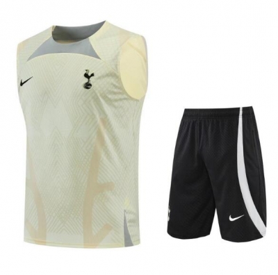 22-23 Tottenham Hotspur Yellow Training Vest Shirt and Shorts
