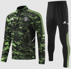 22-23 Manchester United Green Training Sweatshirt and Pants
