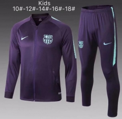18-19 Children Barcelona Purple Jacket + Pants Training Suit