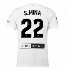 18-19 Valencia S. MINA 22 Home Soccer Jersey Shirt