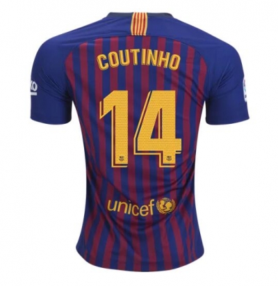 18-19 Barcelona Home Coutinho Soccer Jersey Shirt