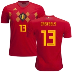 Belgium 2018 World Cup Home KOEN CASTEELS 13 Soccer Jersey Shirt