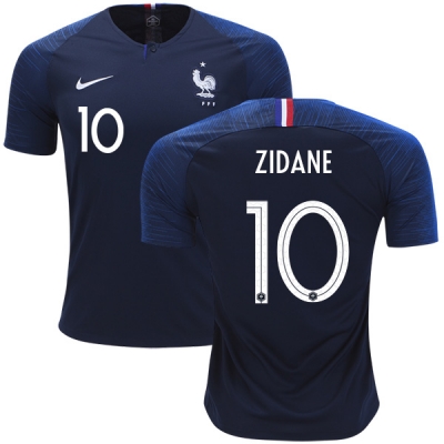 France 2018 World Cup ZINEDINE ZIDANE 10 Home Soccer Jersey Shirt