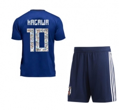 Kids Japan 2018 World Cup Home Kagawa Soccer Jersey Uniform (Shirt+Shorts)
