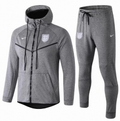 England 2019 Grey Tech Fleece Training Suit (Hoodie Jacket+Trouser)
