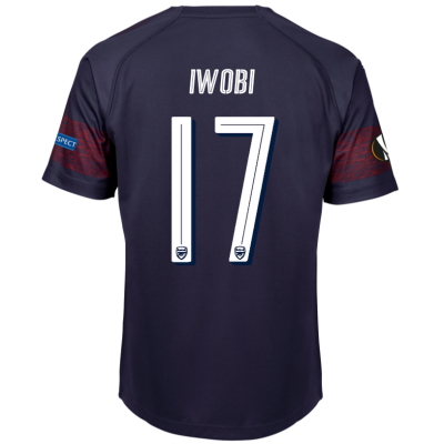 18-19 Arsenal Alex Iwobi 17 UEFA Europa Away Soccer Jersey Shirt
