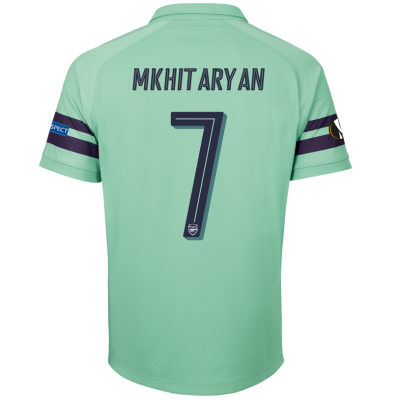 18-19 Arsenal Henrikh Mkhitaryan 7 UEFA Europa Third Soccer Jersey Shirt