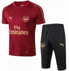 18-19 Arsenal Maroon Short Training Suit