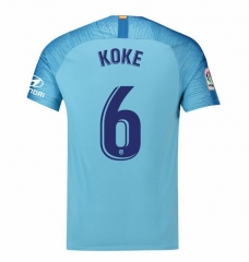 18-19 Atletico Madrid Koke 6 Away Soccer Jersey Shirt