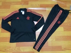 18-19 Flamengo Black V'Neck Training Suit (Sweatshirt+Trouser)