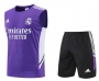 22-23 Real Madrid Purple Training Vest Shirt and Shorts