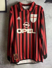 Retro Long Sleeve Shirt 1999 AC Milan Home Soccer Jersey