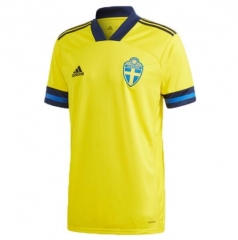 Player Version 2020 Euro Sweden Home Soccer Jersey Shirt