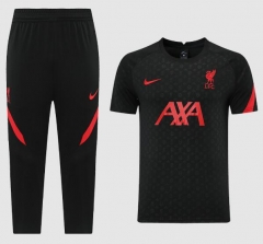 21-22 Liverpool Black Training Shirt and 3/4 Pants