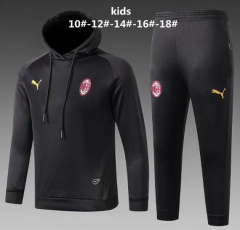 18-19 Children AC Milan Black Training Suit (Hoodie Sweatshirt+Pants)