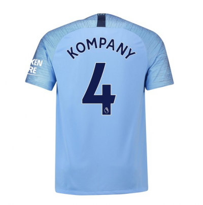 18-19 Manchester City Kompany 4 Home Soccer Jersey Shirt
