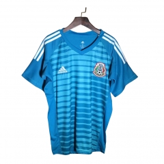 Mexico 2018 World Cup Blue Goalkeeper Soccer Jersey Shirt