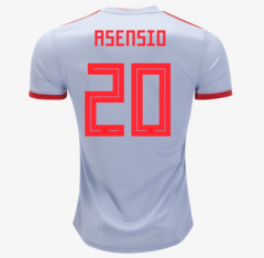 Spain 2018 World Cup Away Marco Asensio Soccer Jersey Shirt