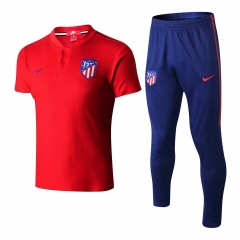 18-19 Atletico Madrid Red Polo + Pants Training Suit