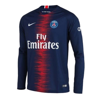 18-19 PSG Home Long Sleeve Soccer Jersey Shirt