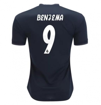 18-19 Karim Benzema Real Madrid Away Black Soccer Jersey Shirt