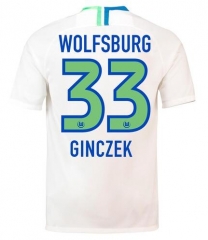18-19 VfL Wolfsburg GINCZEK 33 Away Soccer Jersey Shirt