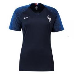 Women 2 Stars France 2018 World Cup Home Soccer Jersey Shirt