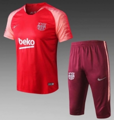 18-19 Barcelona Red Stripe Short Training Suit