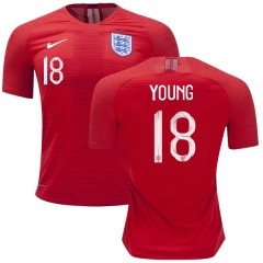 England 2018 FIFA World Cup ASHLEY YOUNG 18 Away Soccer Jersey Shirt