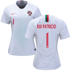 Women Portugal 2018 World Cup RUI PATRICIO 1 Away Soccer Jersey Shirt