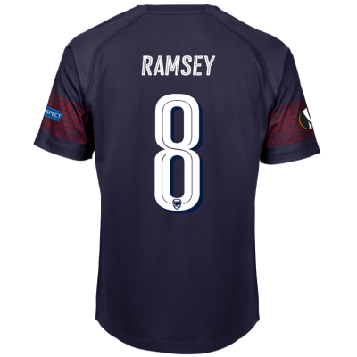 18-19 Arsenal Aaron Ramsey 8 UEFA Europa Away Soccer Jersey Shirt