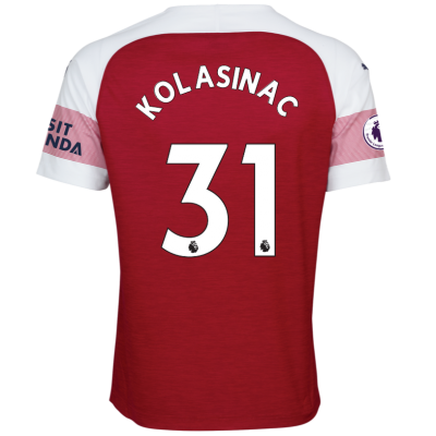 18-19 Arsenal Sead Kolasinac 31 Home Soccer Jersey Shirt